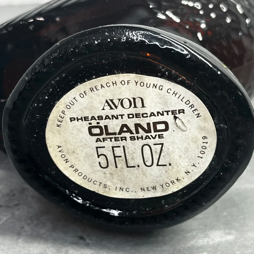 Vintage Avon Pheasant Decanter Oland After Shave Glass Bottle Collectible Brown‎